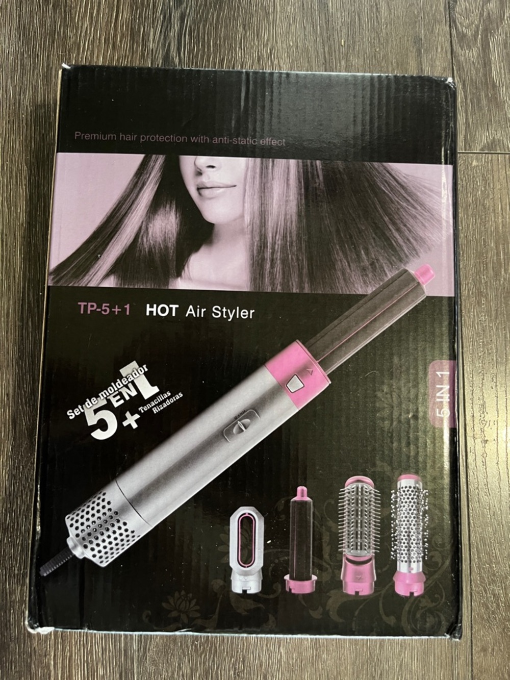 New! HOT Air Styler 5-in-1 Pink and Silver Hair Tool